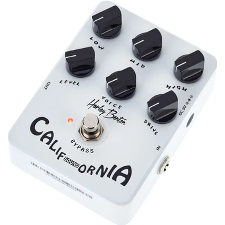 Harley Benton California TrueTone, Overdrive-Pedal mit 3-Band-EQ, Level-, Voice- und Drive-Regler, True Bypass, Hi-Gain Distortion