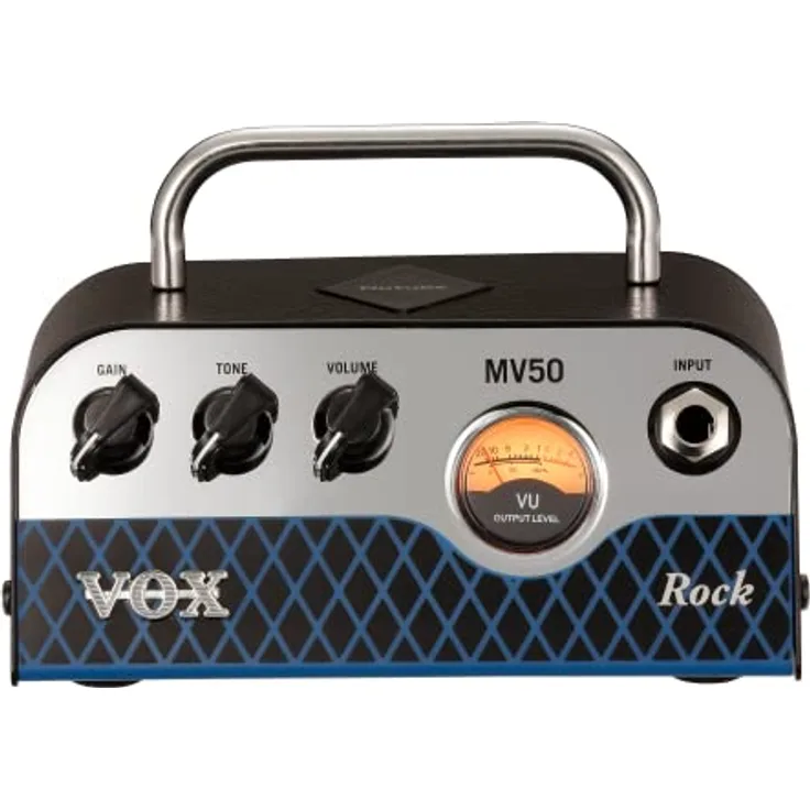 Vox MV 50 CR Rock, E-Gitarren-Topteil mit analogem Vorverstärker, 50 Watt Class D, Nutube-Technologie, stylisches Retro-Design, inkl. 19 Volt Netzteil