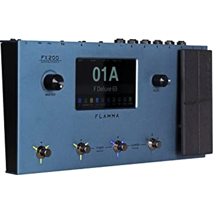 Flamma FX200 Multi FX, Gitarren-Multieffekt-Pedal mit 5"-LCD-Touchscreen, 58 Amp-Modellen, 160 Effekten und USB-C-Anschluss – Bild 1