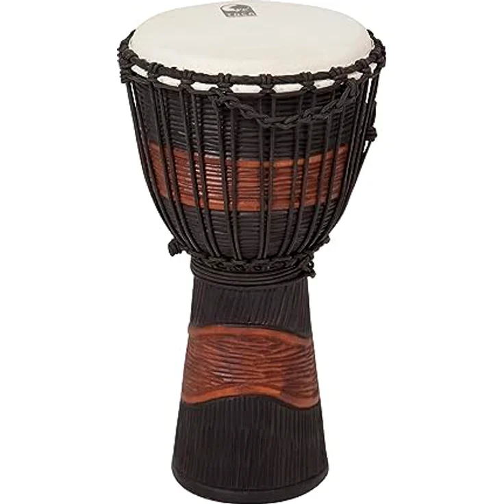 Toca TSSDJ-MB Street Djembe 10", handgeschnitzt aus Mahagoni, schwarz lackiert, mit Ziegenfellkopf – Bild 2