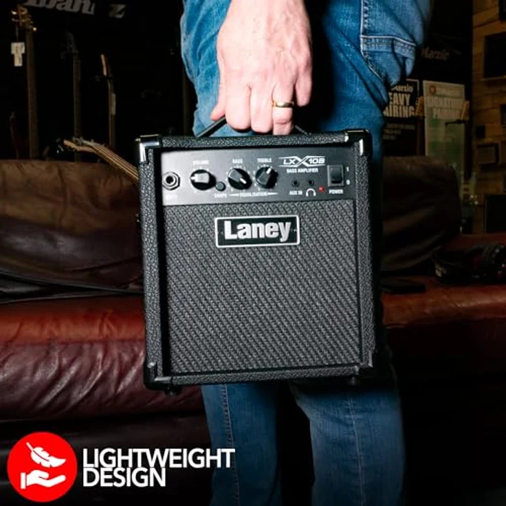 Laney LXB Series LX10B, Bass Guitar Combo Amp mit 10W Leistung und 5 Zoll Woofer, schwarz/red – Bild 5