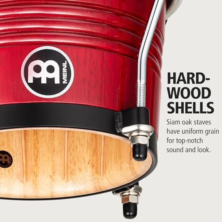 Meinl Marathon Traditional Bongo WR, 6.75" und 8" aus Siam-Eichenholz mit Remo Black Calfskin Fellen, hochglanz Weinrot – Bild 2