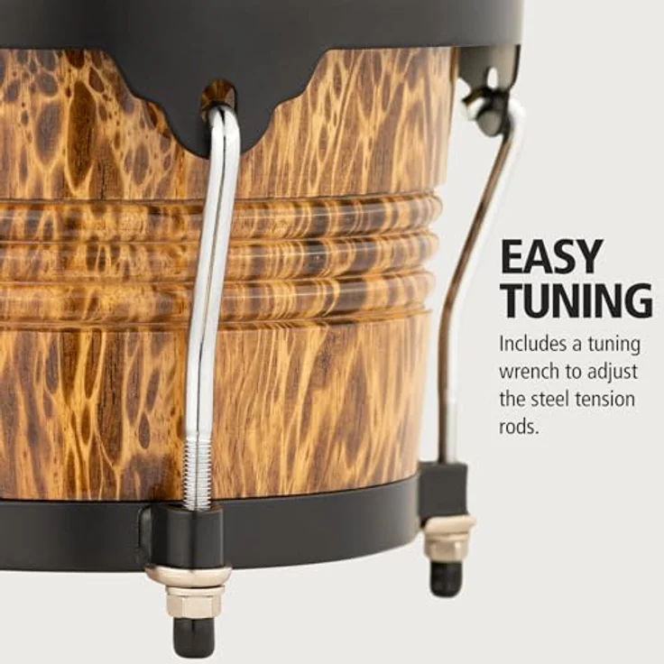 Meinl FWB190LB Marathon Designer Bongos, Leopard Burl, 6 3/4" Macho und 8" Hembra, Gummibaum, handselektierte Büffelfelle, Free Ride System – Bild 4