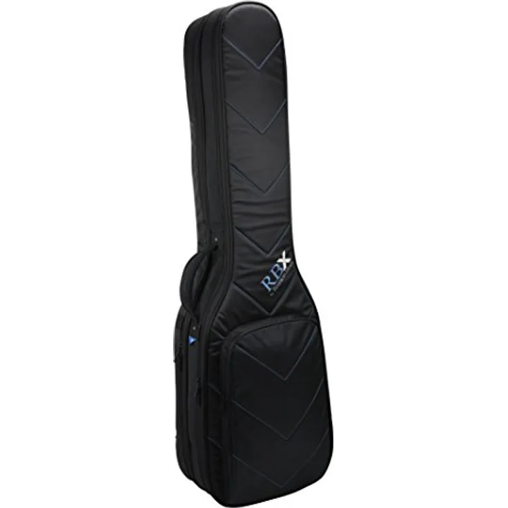 Reunion Blues RBX-2B Double Bass Guitar Gig Bag, passend für 2 E-Bässe, wasserdichtes Außenmaterial, gepolstertes blaues Innenfutter, Farbe: schwarz