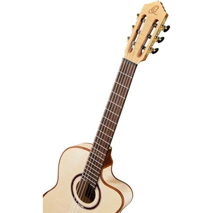 Ortega Bridesuitece, Konzertgitarre mit Cutaway, Tonabnehmer, 4/4 Größe, Natur Hochglanz, inkl. Gig Bag – Bild 6