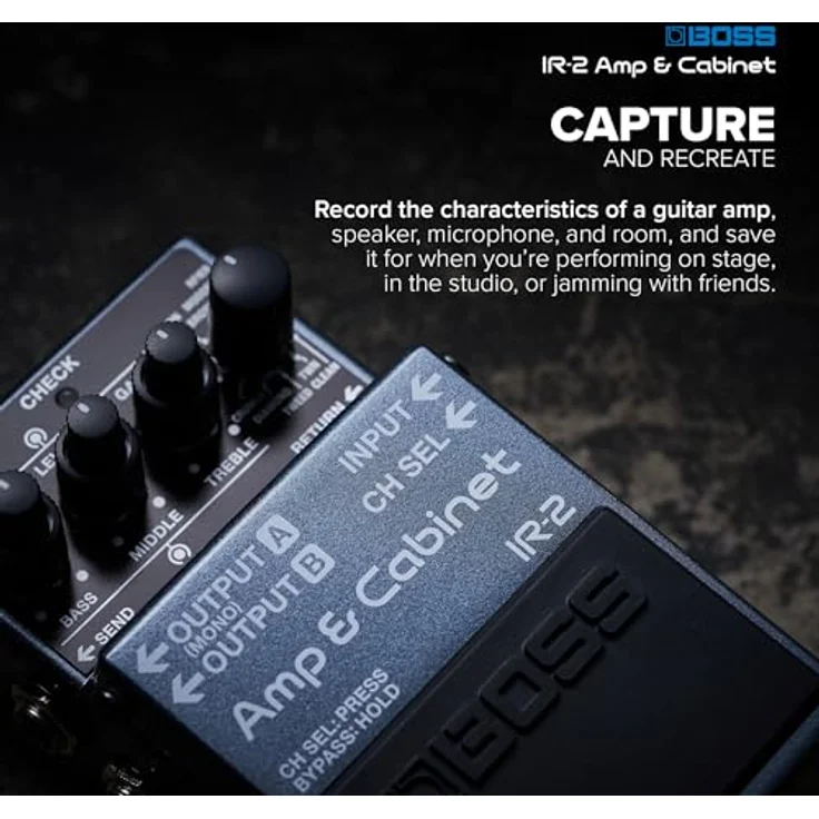 Boss IR-2 Amp & Cabinet, Kompakter Verstärkersimulator mit 11 Verstärkertypen und Celestion Lautsprecher-IR-Unterstützung – Bild 3