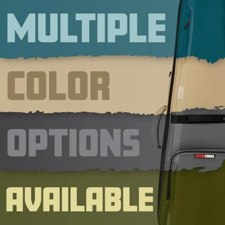 Gator Icon Semi Hollow Guitar BK, Gigbag für Semi Hollow E-Gitarre, witterungsbeständiges schwarzes 1000D Nylon, inklusive Regenhülle und versteckter Tasche – Bild 5