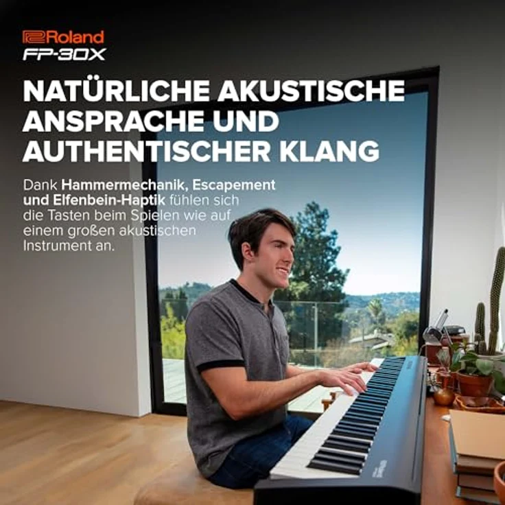 Roland FP-30X, portables Stage-Piano mit SuperNATURAL Soundengine, 88 Tasten, weiß – Bild 5