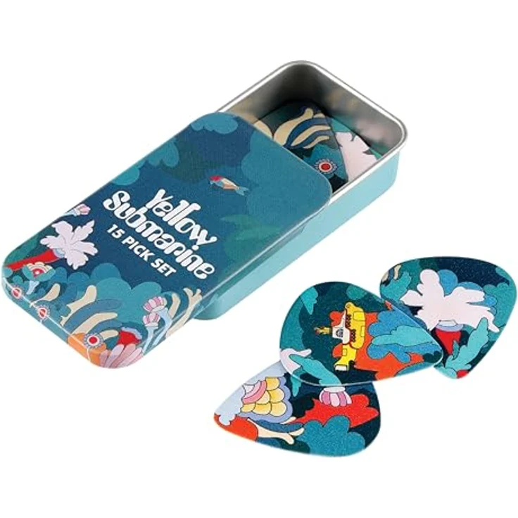 D'Addario Beatles Gitarrenplektren, Yellow Submarine Under the Sea, 15er Pack mit hochwertigem Zelluloid und detailliertem Kunstwerk – Bild 1