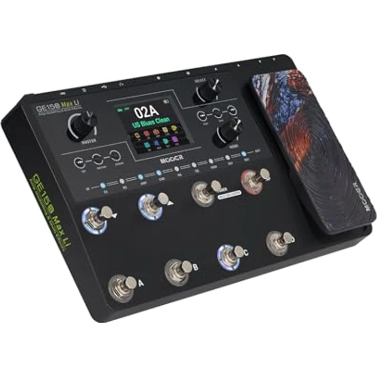 Mooer GE150 Max Li, Gitarren-Multieffekt Pedal mit 55 Verstärkermodellen, 170 Effekten und kabellosem Betrieb, schwarz – Bild 3