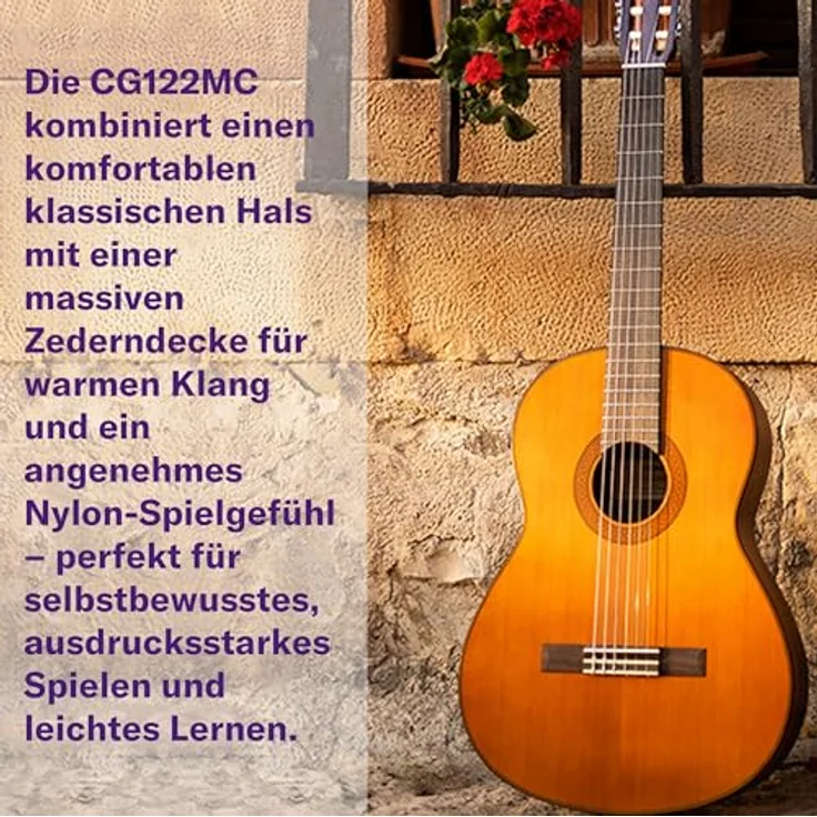 Yamaha CG122MC Konzertgitarre, massive Zederndecke, Nato Boden und Zargen, Palisander Griffbrett, natur matt – Bild 4