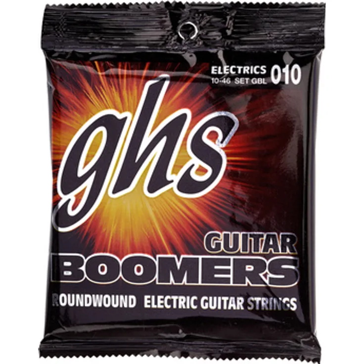 GHS GBL-Boomers, Gitarrensaiten Set für E-Gitarre, Nickel Roundwound, Roundcore, Stärke 010-046w