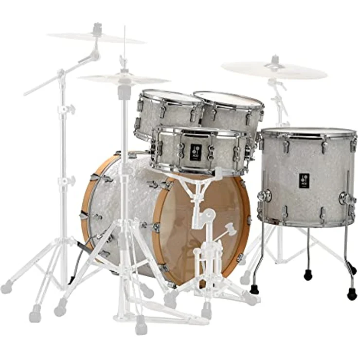 Sonor AQ2 Stage Set WHP, Schlagzeug-Set mit 7-lagigem Ahornkessel, 22"x17,5" Bass Drum, Farbe: White Pearl – Bild 3