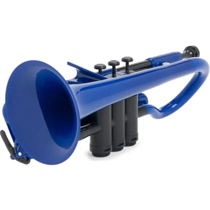 pBone music pCornet Blue, Bb-Kornett aus ABS-Kunststoff, leicht und robust mit abnehmbaren Ventilzügen, blau – Bild 4