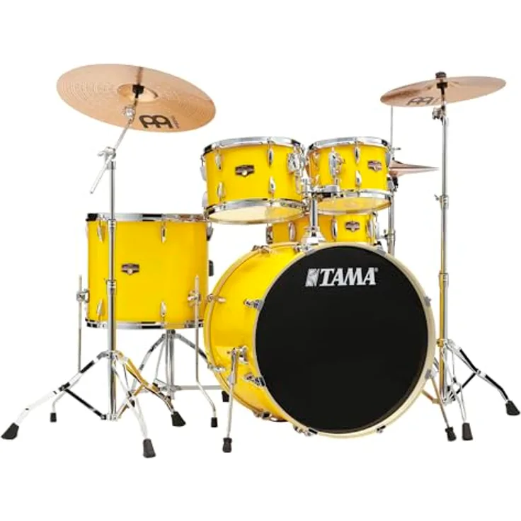 Tama Imperialstar 22" 5-teiliges Schlagzeugset, Electric Yellow, mit 6-lagigen Pappelholzkesseln und Chrom Hardware