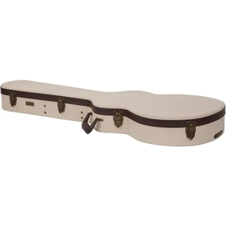 Gator Journeyman Semi-Hollow, Gitarrenkoffer für Semi Hollow E-Gitarre, Beige/Braun mit antiken Messingbeschlägen und blauen Knautschsamt-Innenfutter – Bild 11