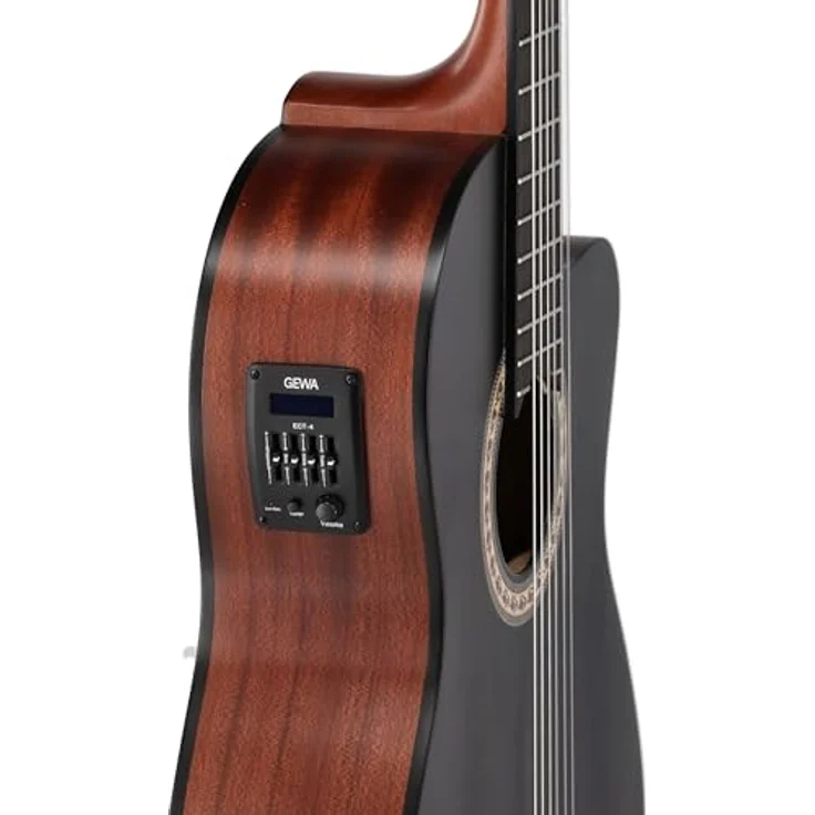 Caballero by Manuel Rodriguez Principio CA-PM SB, Konzertgitarre mit Cutaway, Fichte Massivdecke, Sapelli Mahagoni Korpus, schwarz, mit Tonabnehmer und 4-Band EQ – Bild 5