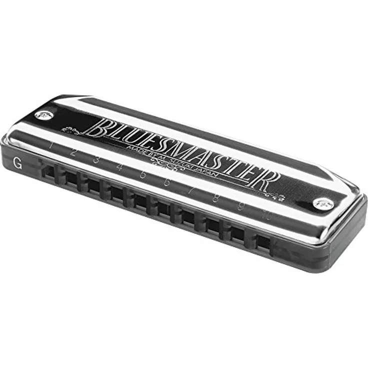 Suzuki MR-250 Bluesmaster Bb, Blues Mundharmonika mit 10 Kanzellen, ABS Kunststoff und Edelstahl, inkl. Etui