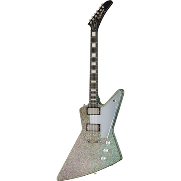 Epiphone Lzzy Hale Explorer Custom BDHS, E-Gitarre mit Mahagoni-Korpus, Ebenholzgriffbrett, Black Diamond Holographic Sparkle