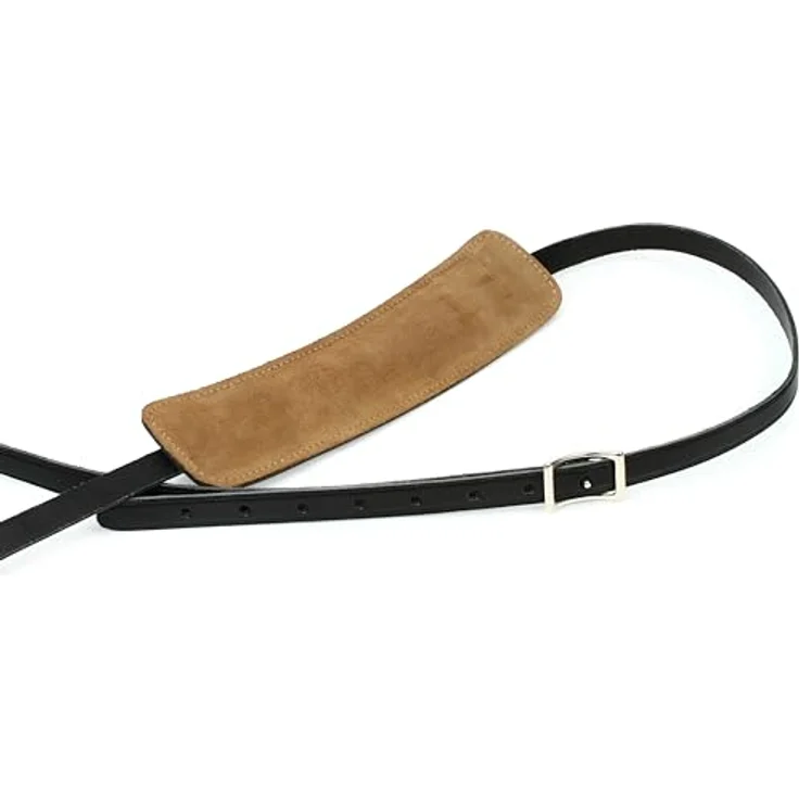 Levys 50's Leather Strap M25-BLK, Gitarrengurt aus pflanzlich gegerbtem Leder, verstellbar von 76 cm bis 140 cm, schwarz – Bild 5