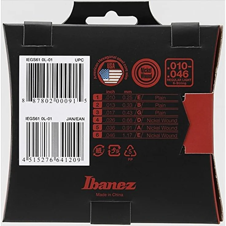 Ibanez IEGS61 Electric Guitars Strings - Nickel Wound, Regular Light Gauge (.010/.046), langlebig in einem Satz – Bild 2