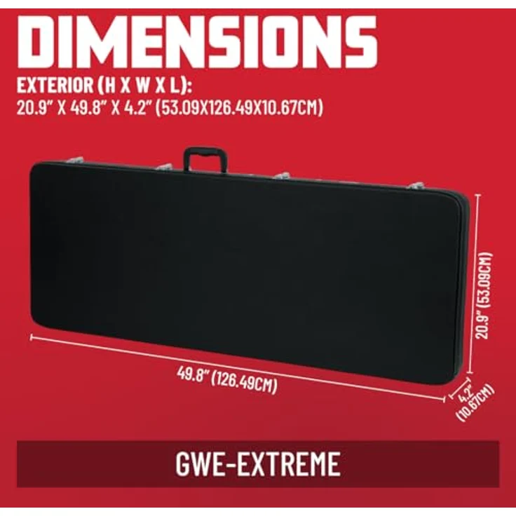 Gator GWE-Extreme, Gitarrenkoffer für radikal geformte E-Gitarren, abschließbar, Schwarz – Bild 5
