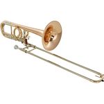 B&S MS27-L Bb/F/Gb/D-Bass Posaune, Goldmessing, konischer Büchsenverlauf, Rotmessing Schallstück Ø250mm, inklusive Mundstück und Softpack Etui