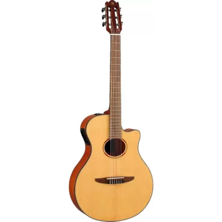 Yamaha NTX1NT NAT, Akustisch-Elektrische Konzertgitarre mit massiver Sitka Fichtendecke und Cutaway, Natural Finish