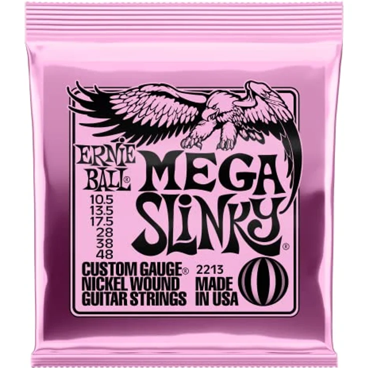Ernie Ball Mega Slinky Nickel Wound E-Gitarrensaiten, Stärke 10.5-48, ausgewogener Ton, Element Shield-Verpackung – Bild 1