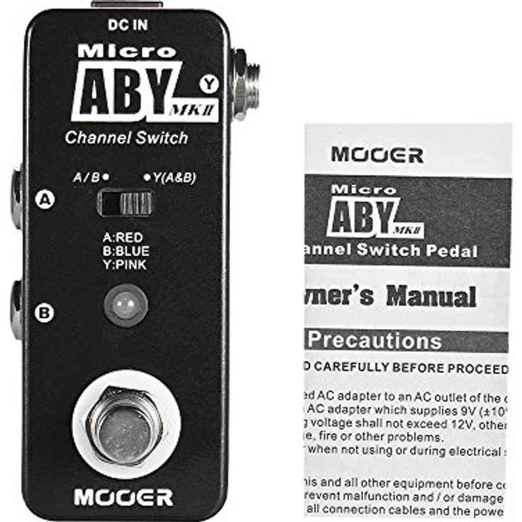 Mooer Micro ABY Box MKII, AB/Y Schalter und Signal Splitter mit 3 In-/Outputs, Metallgehäuse, kompakt 93,5 x 42 x 52 mm, 160 g – Bild 6