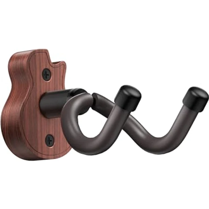 New Bee Gitarrenwandhalter U-Form, ABS-Basis, platzsparende Wandhalterung für Gitarre, Bass und Saiteninstrumente, drehbar und robust – Bild 1