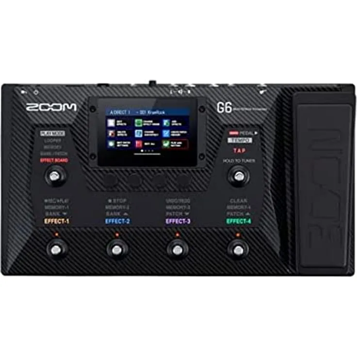 Zoom G6 Gitarren-Multieffektprozessor, Touchscreen, Amp-Modelling, Looper, 6 Fußschalter, Expression-Pedal, SD-Kartenanschluss