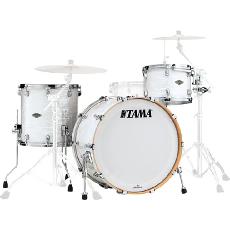 Tama Starclassic Walnut/Birch, 3-teiliges Schlagzeug-Set mit 24"x14" Bass Drum, 13"x09" Tom Tom und 16"x16" Stand Tom in White Pearl, Limited Edition