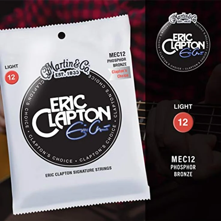 Martin MEC12, Saiten für Akustikgitarre, Eric Clapton's Choice, Light 12-54, 92/8 Phosphor Bronze – Bild 3