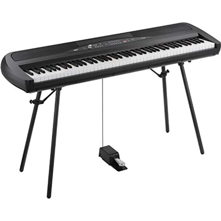 Korg SP-280BK Digitalpiano mit 88 gewichteten Tasten, Stand und 30 Sounds - Schwarz