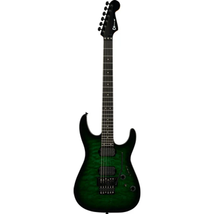 Charvel Pro-Mod Plus DK24 HH FR QM CEM, E-Gitarre mit Quilt Maple Decke, Cloaked Emerald, Seymour Duncan Tonabnehmer, Floyd Rose Tremolo