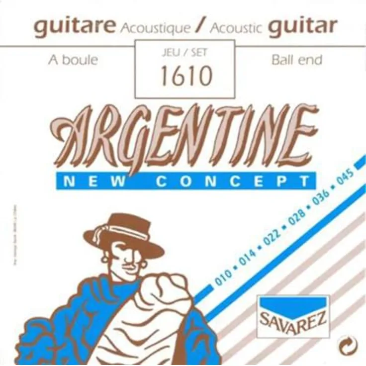 Savarez 1610 Gitarrensaite für Akustikgitarre, 10–45 Ball End, Extra Light mit Kugel, 6 Ersatz-Saiten