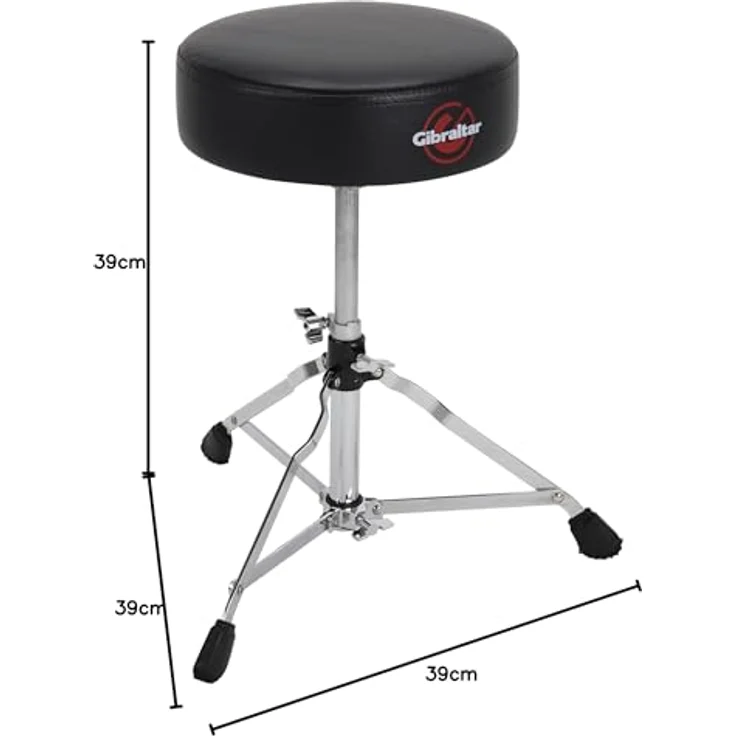 Gibraltar Schlagzeughocker 4000 Series 4608, Höhenverstellbar, Durchmesser 33 cm, leicht transportierbar, einstrebige Basis, 'Super Foot' Gummifüße – Bild 3