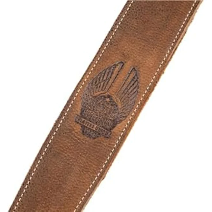 Fender Road Worn Distressed Leather Guitar Strap, voll einstellbar (46,5"-51"), weiche Wildlederrückseite, vintage-look, Schwarz/Braun, 2" – Bild 3