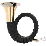 Voigt Brass JV-241-G-K Fürst Pless, Bb Horn mit Goldmessing-Schallbecher und Neusilberkranz, Echtlederumwicklung, inkl. Pflegeprodukte und Mundstück 1C