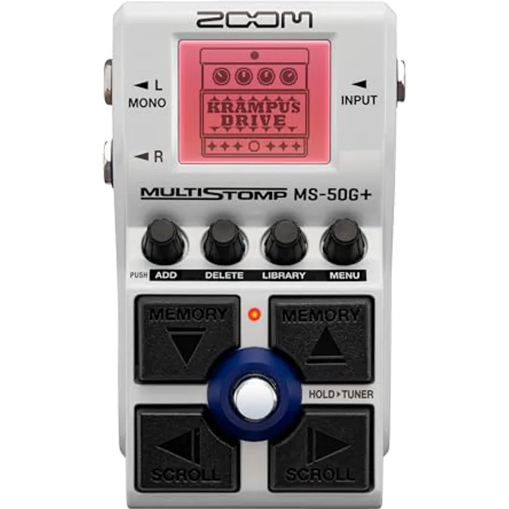 Zoom MS-50G+ MultiStomp Gitarren-Effektpedal mit 100 Effekten, speicherbare Effektketten und robustem Metallgehäuse