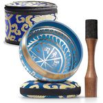 Silent Mind Klangschale Ø10 cm Bronze, handgefertigtes Komplett-Set mit Kissen und Klöppel, klarer stabiler Klang für Meditation und Achtsamkeit