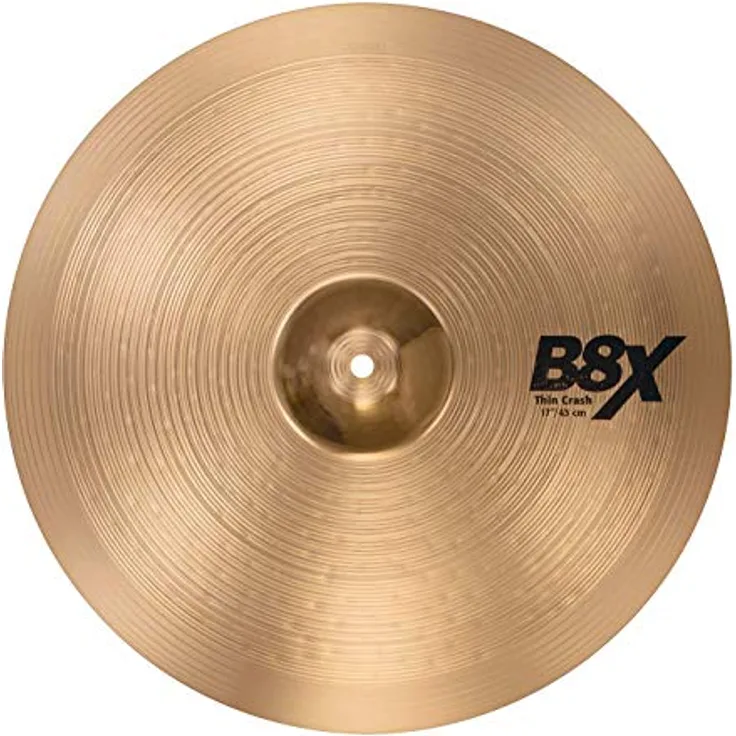 Sabian 17" B8X Thin Crash, Schlagzeugbecken aus B8 Bronze mit gehämmter Glocke und warmem, komplexem Sound