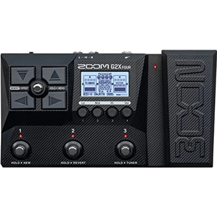 Zoom G2X FOUR, Multieffekt-Pedal mit 22 Verstärkermodellen, 79 Effekten, 300 Speicher-Patches und Expression-Pedal