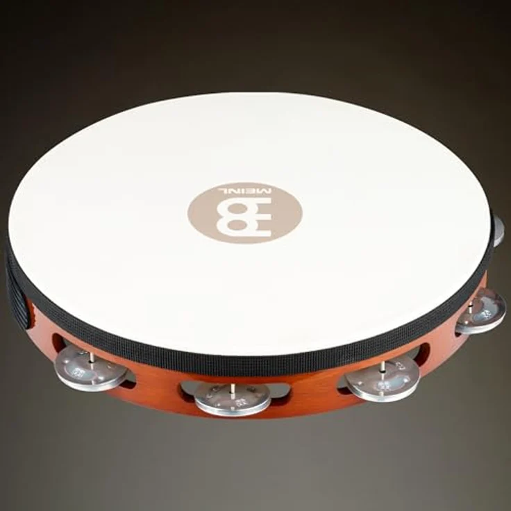 Meinl TAH1A-AB Head Tambourine, Fellbezogenes Hand Tambourin aus Holz mit 8 Aluminium-Schellen, African Brown – Bild 8
