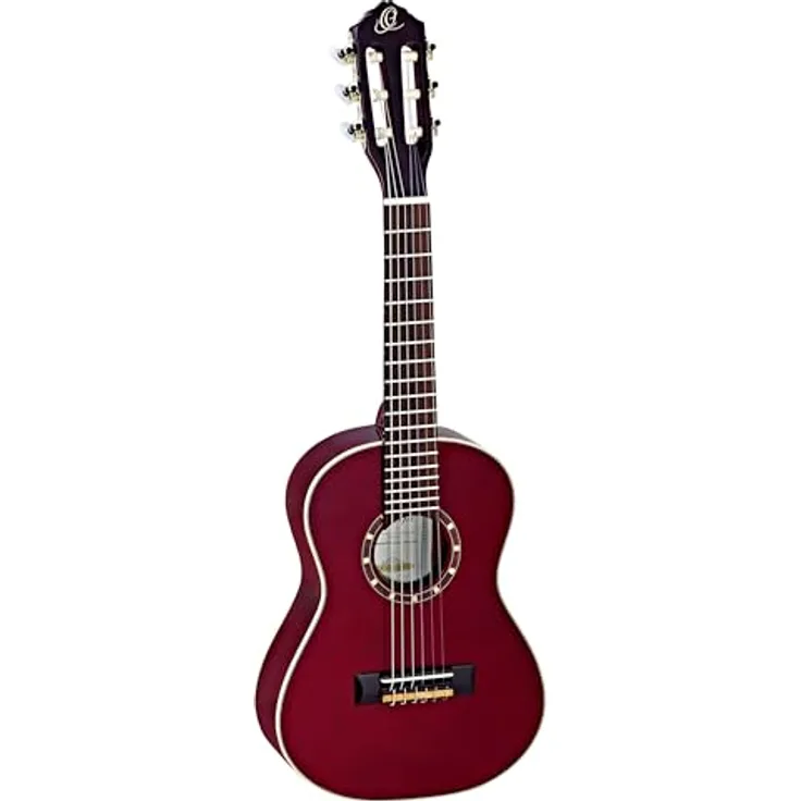 Ortega Guitars R121-1/4WR, 1/4 Konzertgitarre der Family Series aus Fichte und Mahagoni, inklusive Gig Bag, rot