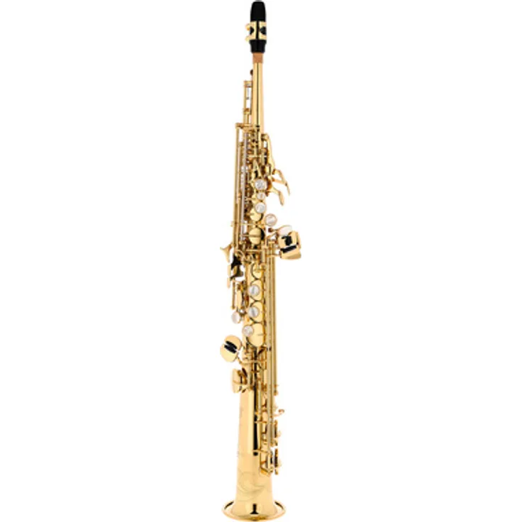 Yanagisawa S-WO1 Sopransaxophon, Professionelles Modell mit Messing Korpus, Hoch F#-Klappe, Goldlack lackiert, inkl. Etui und Mundstück
