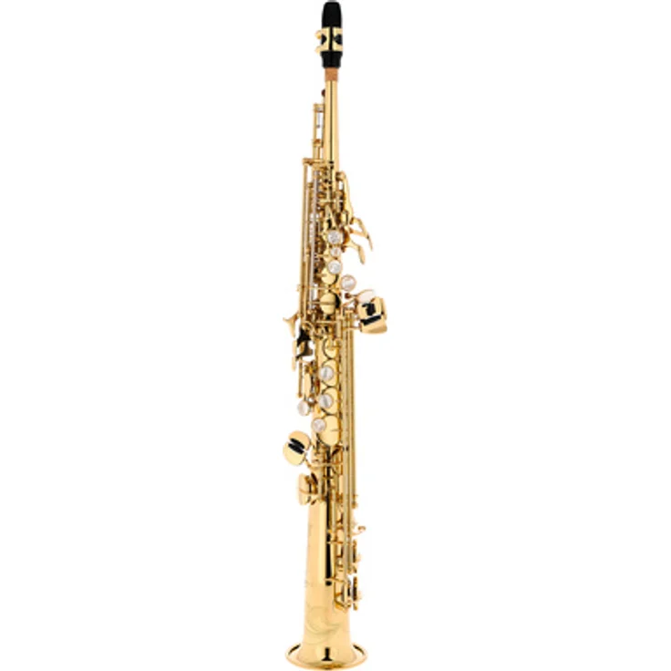 Yanagisawa S-WO1 Sopransaxophon, Professionelles Modell mit Messing Korpus, Hoch F#-Klappe, Goldlack lackiert, inkl. Etui und Mundstück