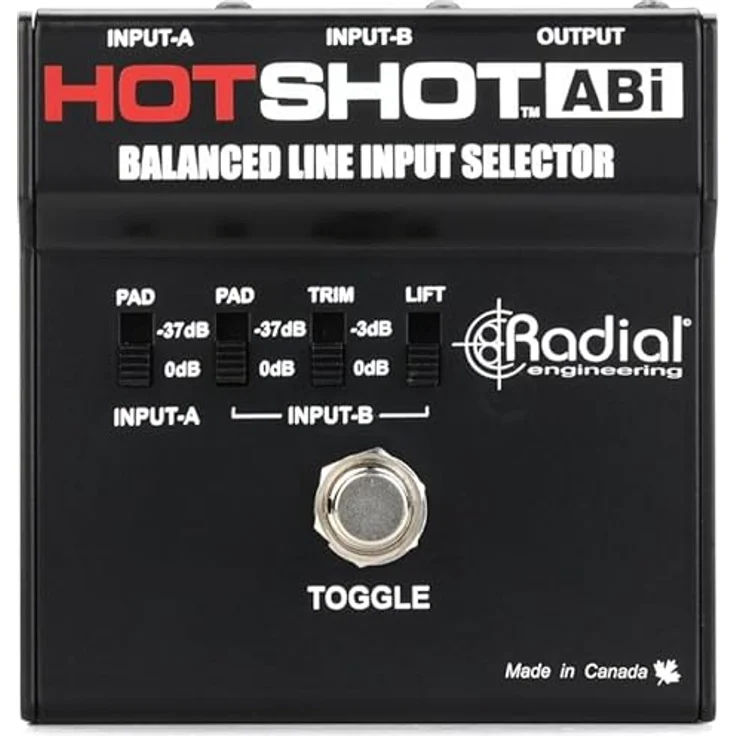 Radial Engineering HotShot ABI, symmetrischer Footswitch Schalter mit 2x XLR In und 1x XLR Out, schwarzes Metallgehäuse – Bild 2