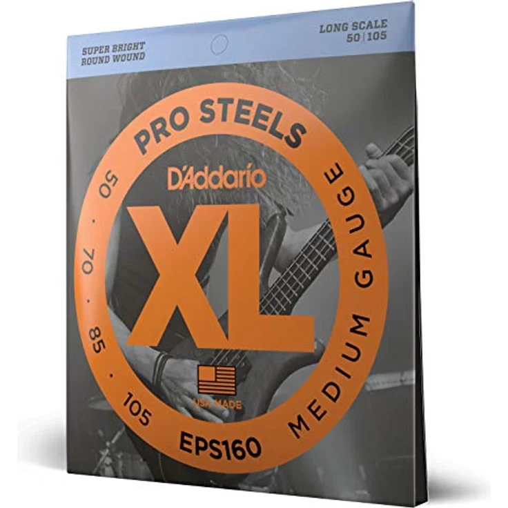 D'Addario EPS160 Saitensatz für E-Bass, ProSteels Round Wound, Long, Saitenstärke .050 .070 .085 .105 inches – Bild 1
